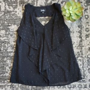 NWT By & By Black SM Metallic dots top